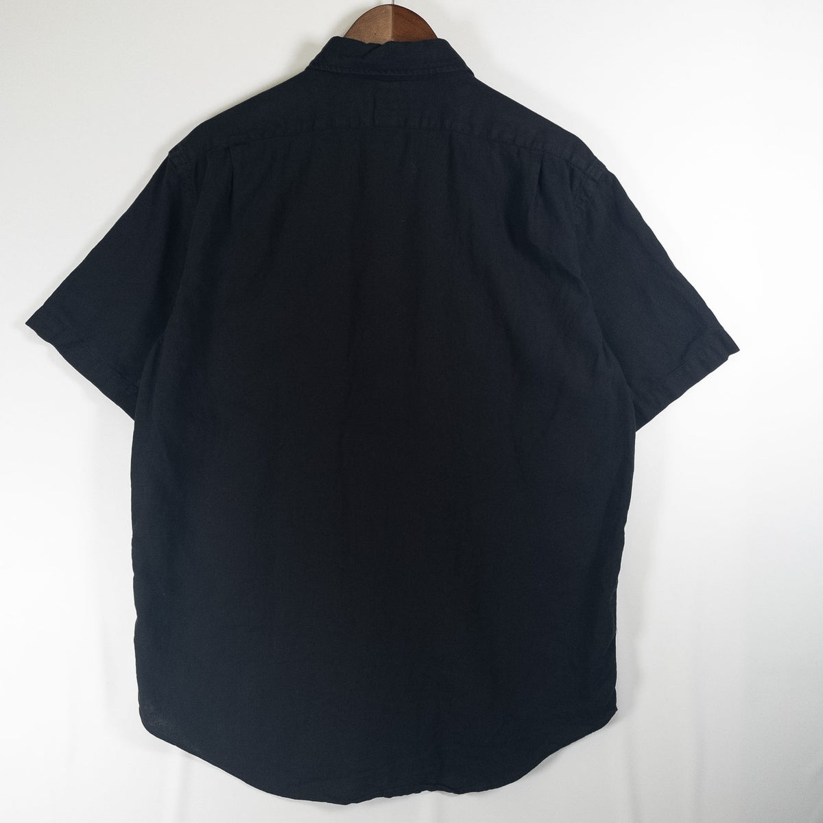 [メンズL] 90〜00年代 Polo by Ralph Lauren/ポロバイラルフローレン 半袖シャツ リネンシャツ 黒染め