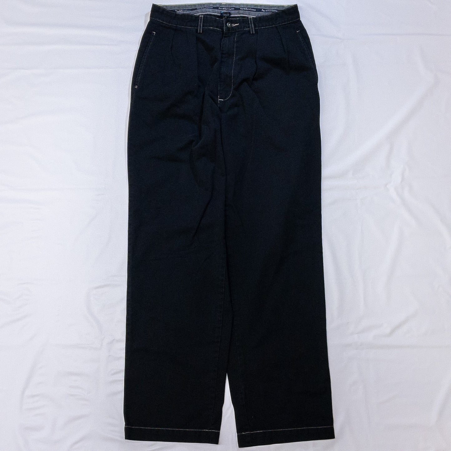 [メンズW28] 90〜00年代 Polo Ralph Lauren/ポロラルフローレン チノパン ツータック 黒染め