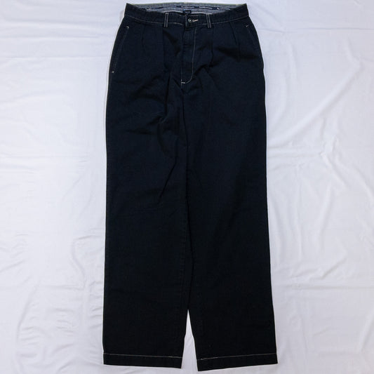 [メンズW28] 90〜00年代 Polo Ralph Lauren/ポロラルフローレン チノパン ツータック 黒染め