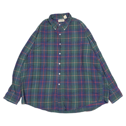[メンズXL] 80〜90年代 L.L.Bean/エルエルビーン ネルシャツ タータンチェック ボタンダウン USA製