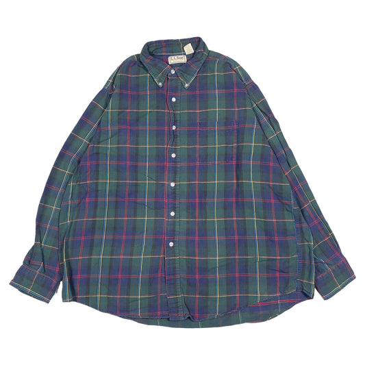 [メンズXL] 80〜90年代 L.L.Bean/エルエルビーン ネルシャツ タータンチェック ボタンダウン USA製