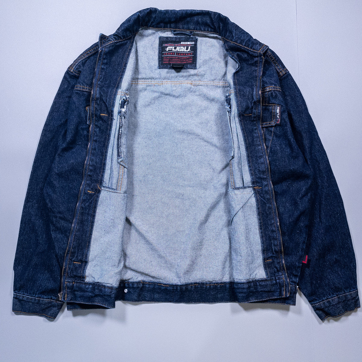[メンズXXL] 90〜00年代 FUBU/フブ Gジャン・デニムジャケット 濃紺