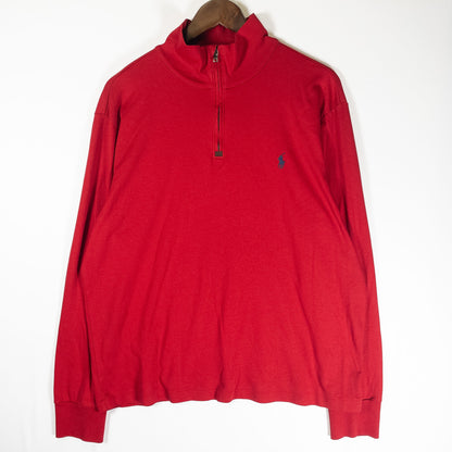[メンズL] 90〜00年代 Polo by Ralph Lauren/ポロバイラルフローレン スウェット トレーナー ハーフジップ 薄手