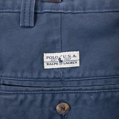 [メンズW33] 90〜00年代 Ralph Lauren/ラルフローレン ショートパンツ チノショーツ ツータック POLO U.S.A.ロゴパッチ