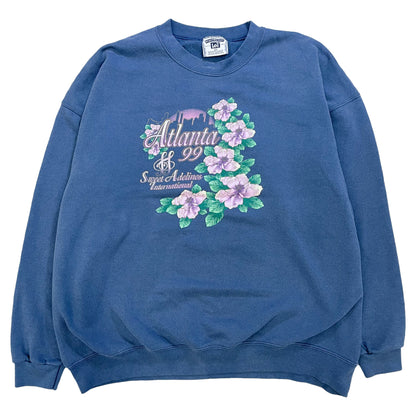 [メンズ3XL] 90〜00年代 Lee/リー スウェット トレーナー 花柄 ATLANTA 99 ビッグサイズ