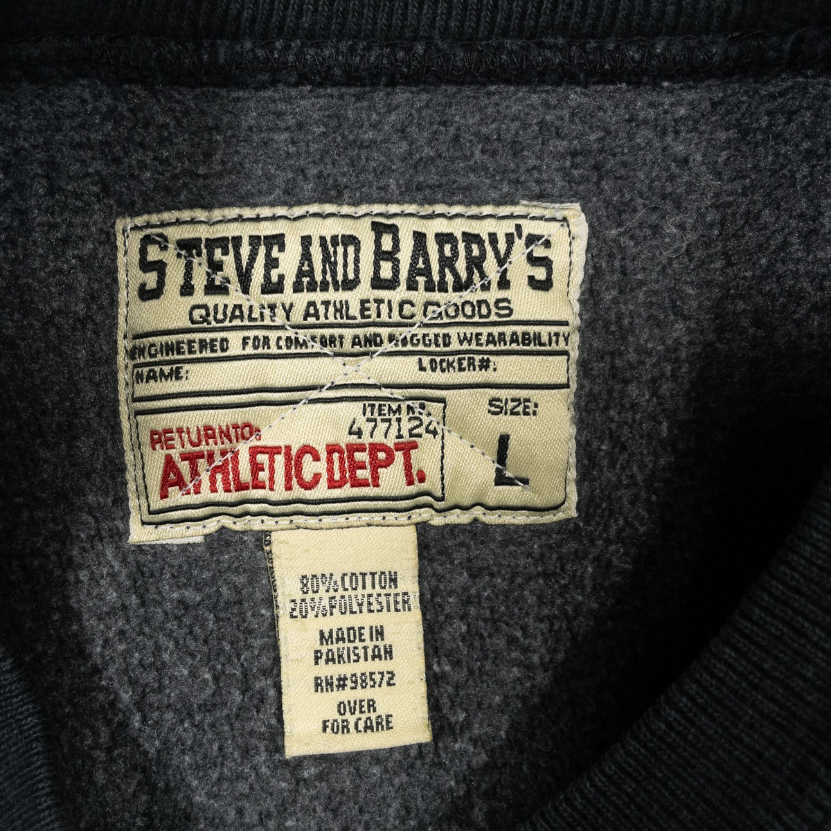 [メンズXL] 90〜00年代 STEVE & BARRY'S/スティーブアンドバリーズ スウェット トレーナー リバースウィーブ型