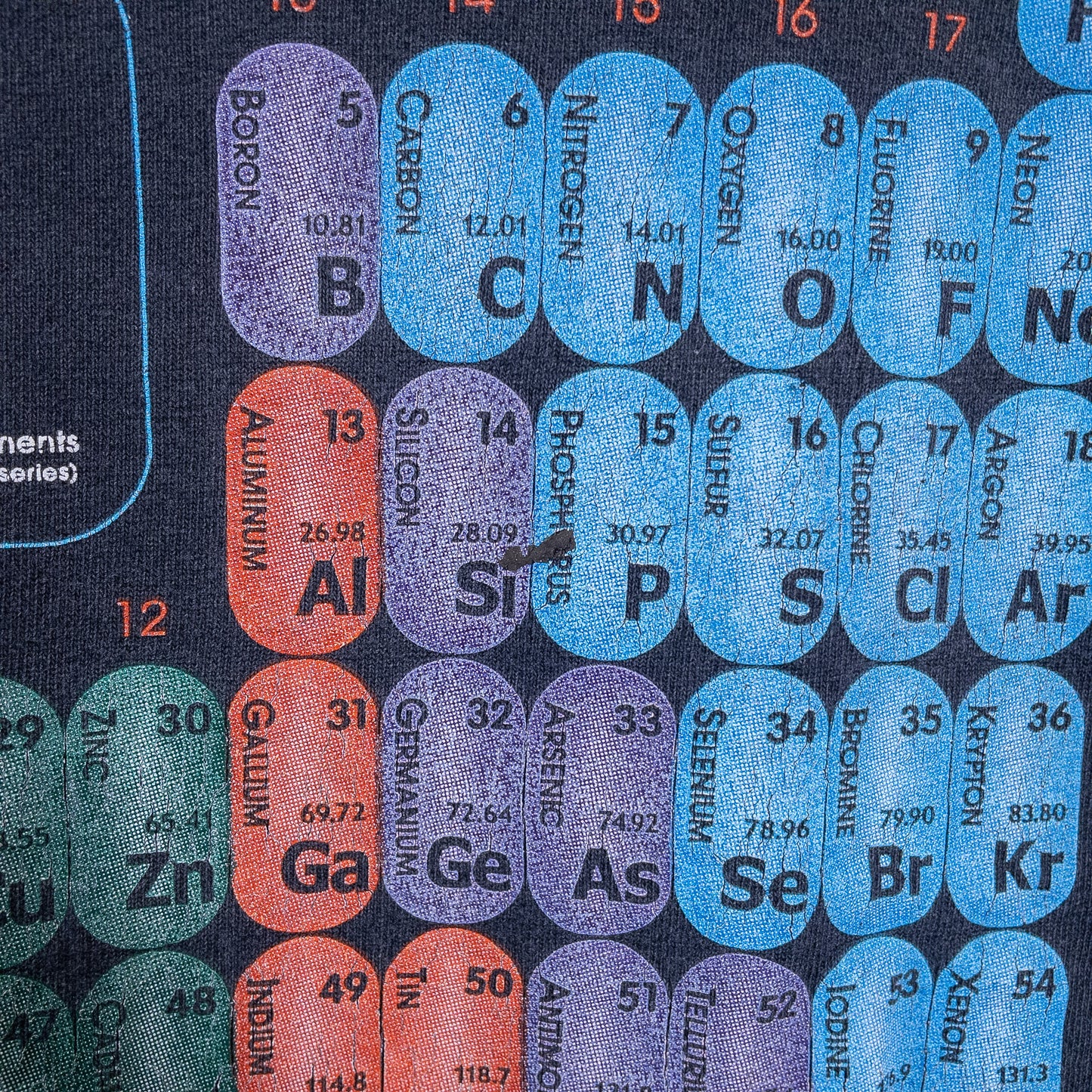 元素周期表 Tシャツ L ブラック  Cotton Expressions/コットンエクスプレッションズ