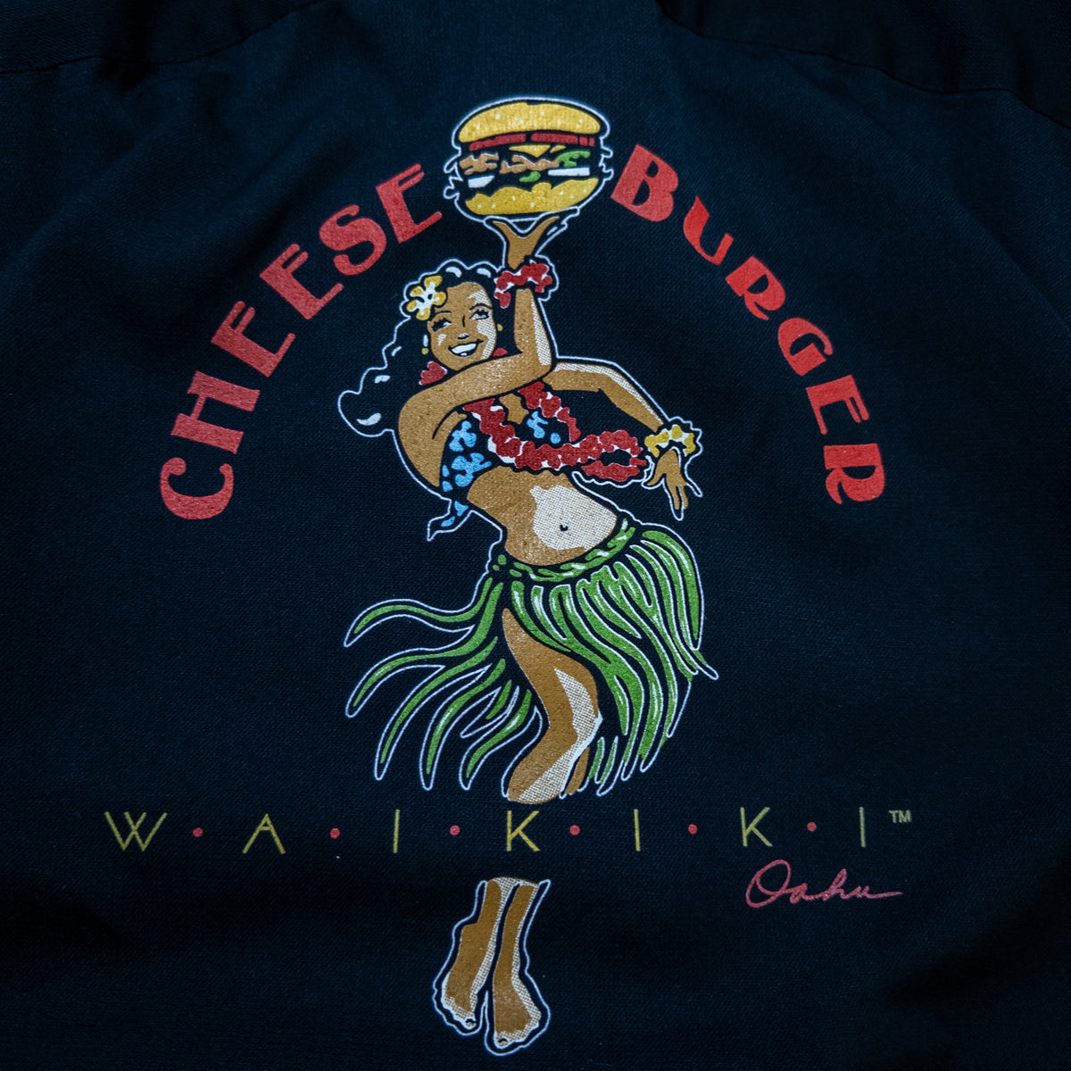 [メンズM] 90〜00年代 アロハシャツ・かりゆしウェア CHEESEBURGER WAIKIKI 開襟シャツ レストラン
