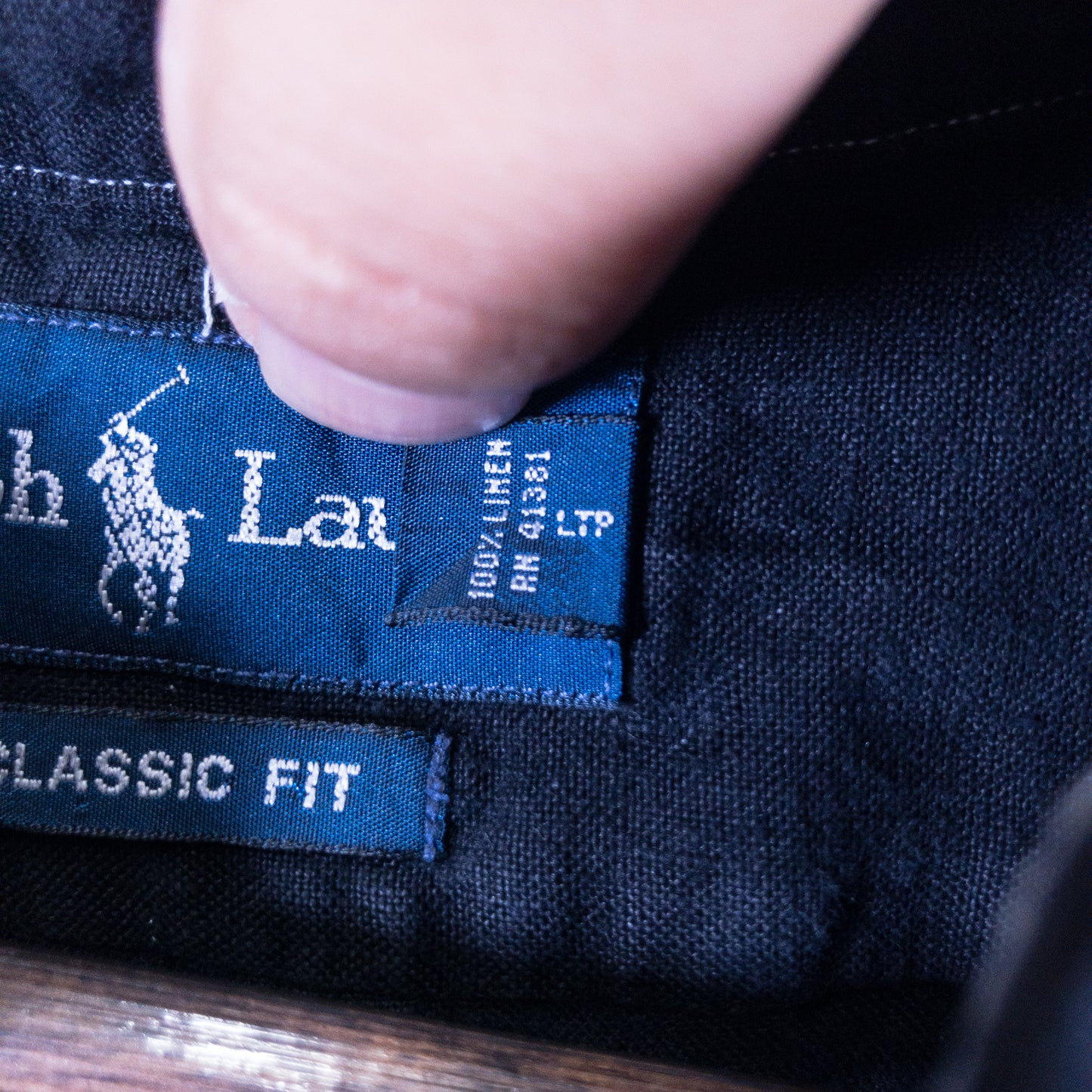 [メンズXXL] 00年代 Ralph Lauren/ラルフローレン 半袖シャツ リネン 黒染め