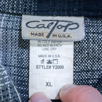 [メンズXL] 90〜00年代 CALTOP/キャルトップ 半袖シャツ オンブレチェックシャツ USA製
