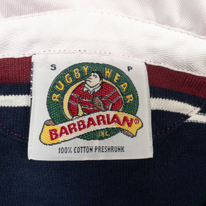 [メンズS] 90〜00年代 BARBARIAN ポロシャツ ラガーシャツ ボーダー