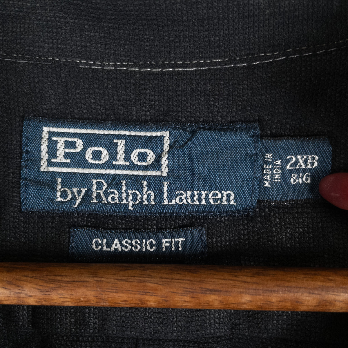[メンズ4XL以上] 90〜00年代 Polo by Ralph Lauren/ポロバイラルフローレン 半袖シャツ 開襟シャツ 黒染め