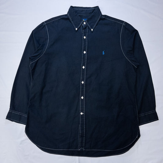 [メンズXL] 00年代 Ralph Lauren/ラルフローレン ワイシャツ BDシャツ 黒染め