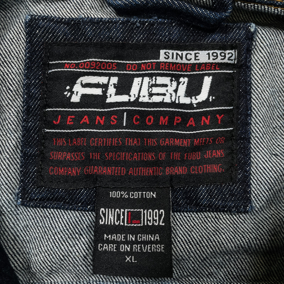 [メンズXXL] 90〜00年代 FUBU/フブ Gジャン・デニムジャケット 濃紺
