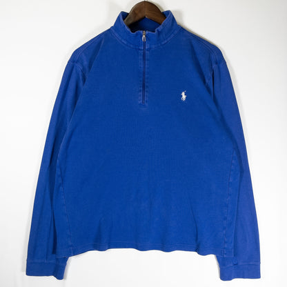 [メンズXL] 90〜00年代 Polo by Ralph Lauren/ポロバイラルフローレン スウェット トレーナー ハーフジップ 薄手