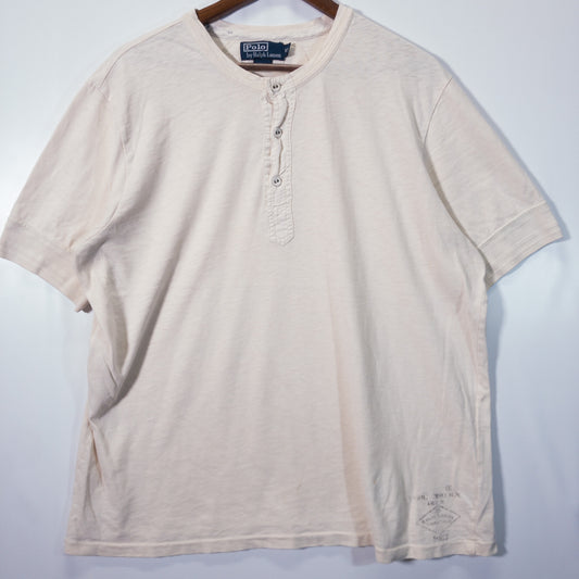 Tシャツ XL ホワイト ヘンリーネック  Polo Ralph Lauren/ポロラルフローレン