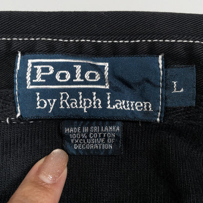 [メンズXL] 90〜00年代 Polo by Ralph Lauren/ポロバイラルフローレン 長袖Tシャツ ラガーシャツ ボーダー ビッグポニー 黒染め