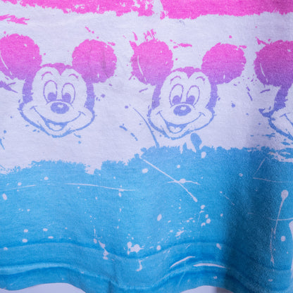 [メンズXL] 80年代 Disney/ディズニー Tシャツ キャラクターT ミッキーマウス オールオーバープリント 総柄 USA製