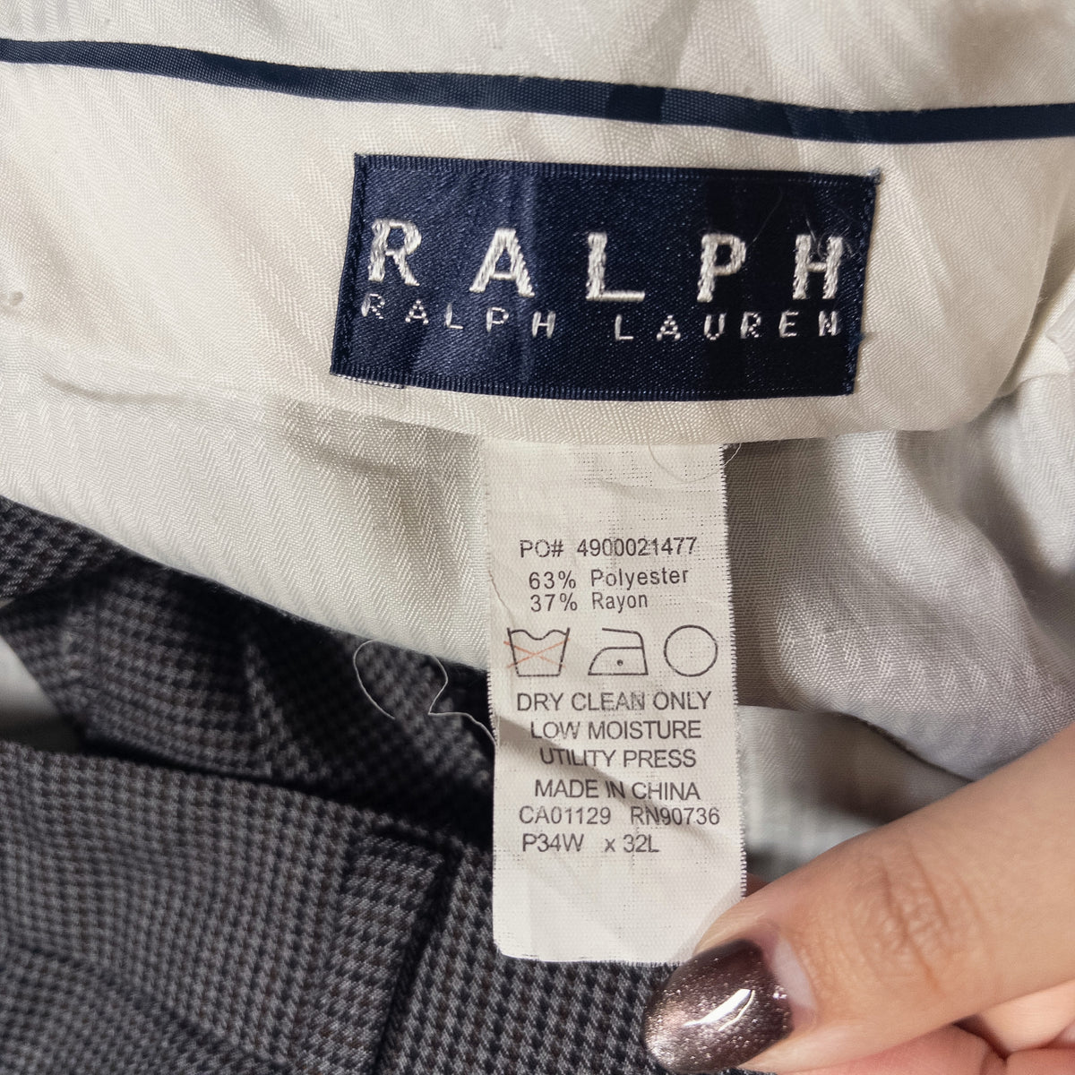 [メンズW33] 90〜00年代 Ralph Ralph Lauren/ラルフラルフローレン スラックス 千鳥格子 ツータック 裾ダブル