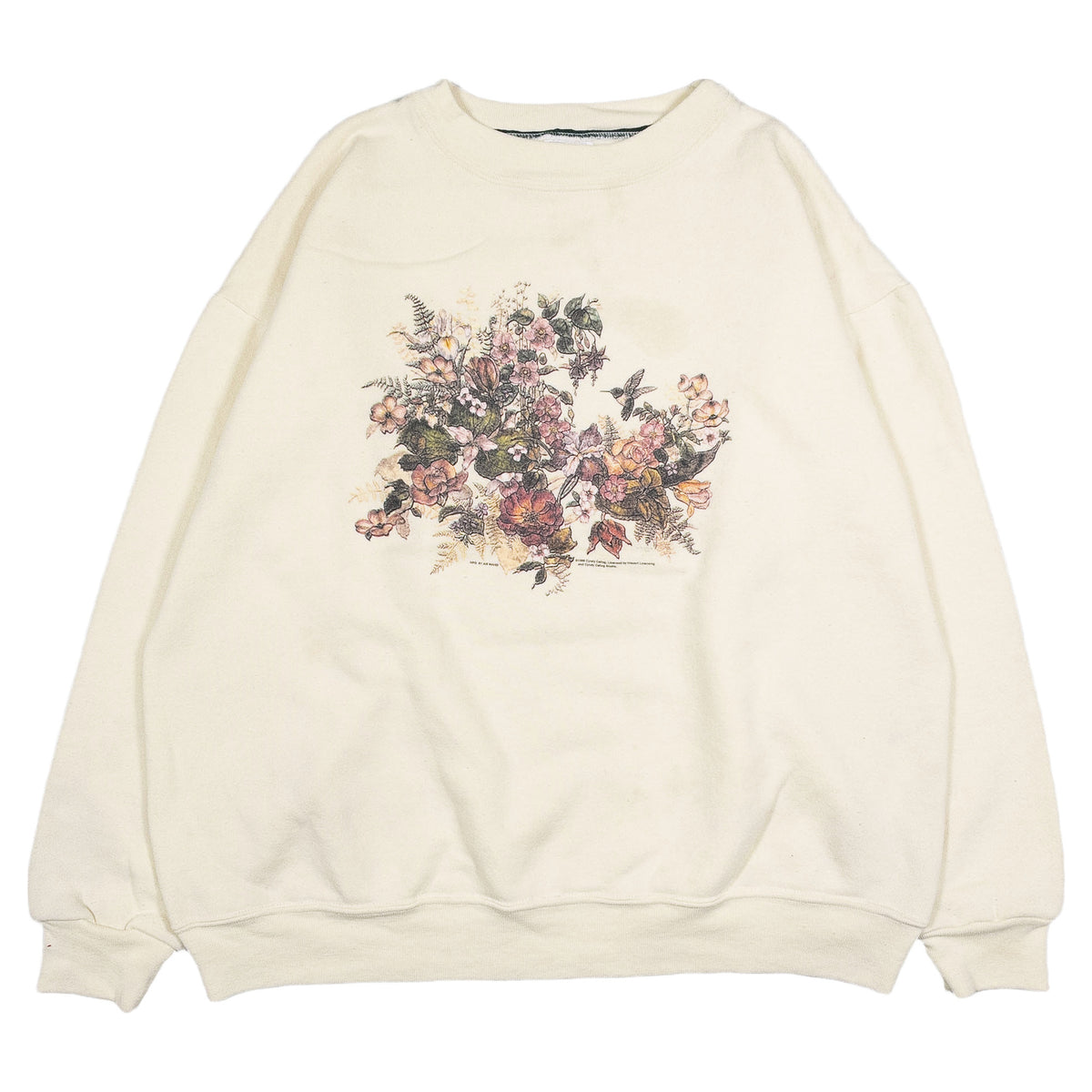 [メンズXL] 90年代 WON'S WEAR スウェット トレーナー 花柄 鳥プリント