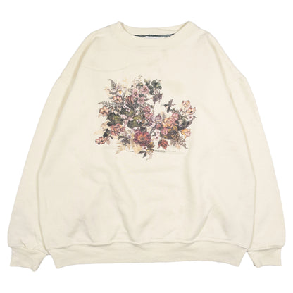 [メンズXL] 90年代 WON'S WEAR スウェット トレーナー 花柄 鳥プリント