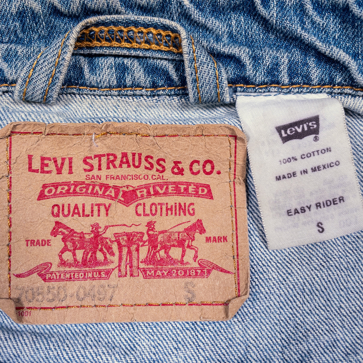[メンズXS] 00年代 Levi's/リーバイス Gジャン デニムジャケット EASY RIDER Y2K スタンドカラー