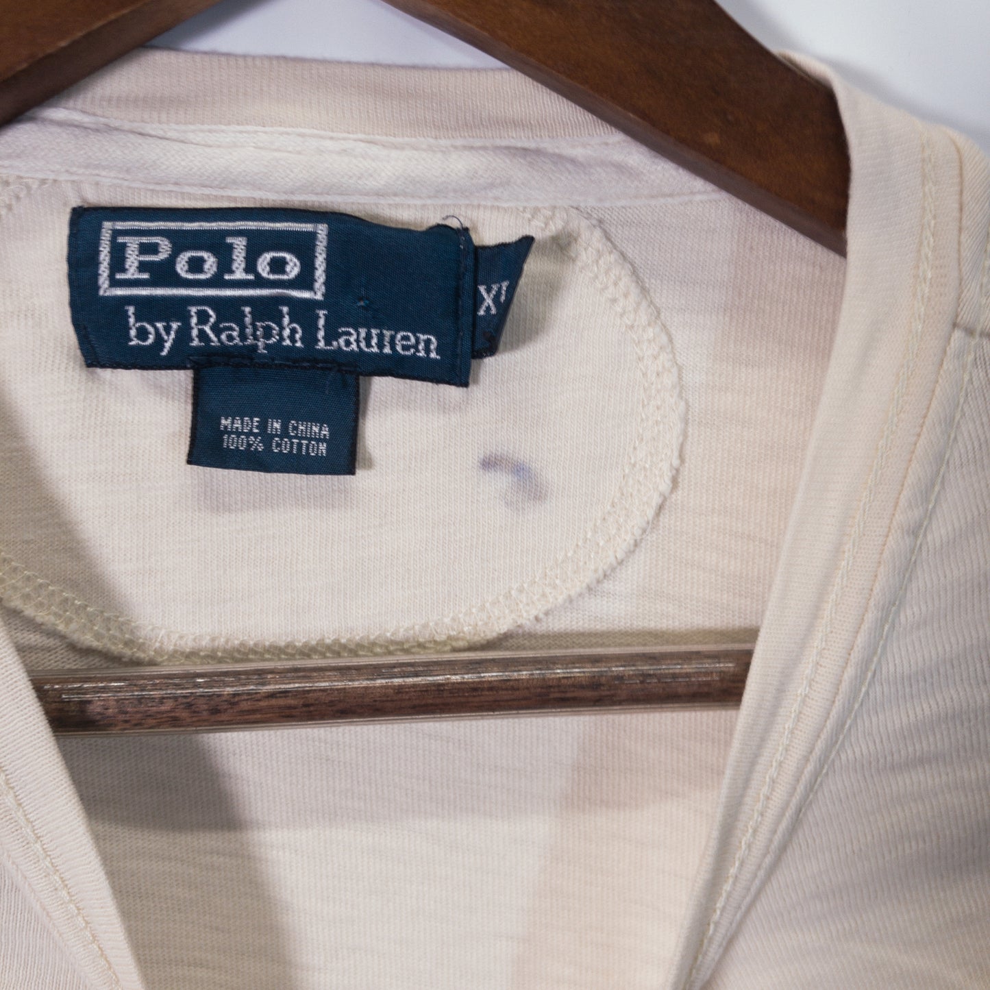 Tシャツ XL ホワイト ヘンリーネック  Polo Ralph Lauren/ポロラルフローレン