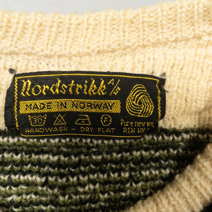 [レディースXL] 70〜80年代 Nordstrikk 長袖 メタルフック カーディガン ニット