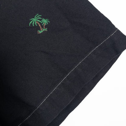 [メンズXL] 00年代 Ralph Lauren/ラルフローレン 半袖シャツ 総柄 ヤシの木 黒染め