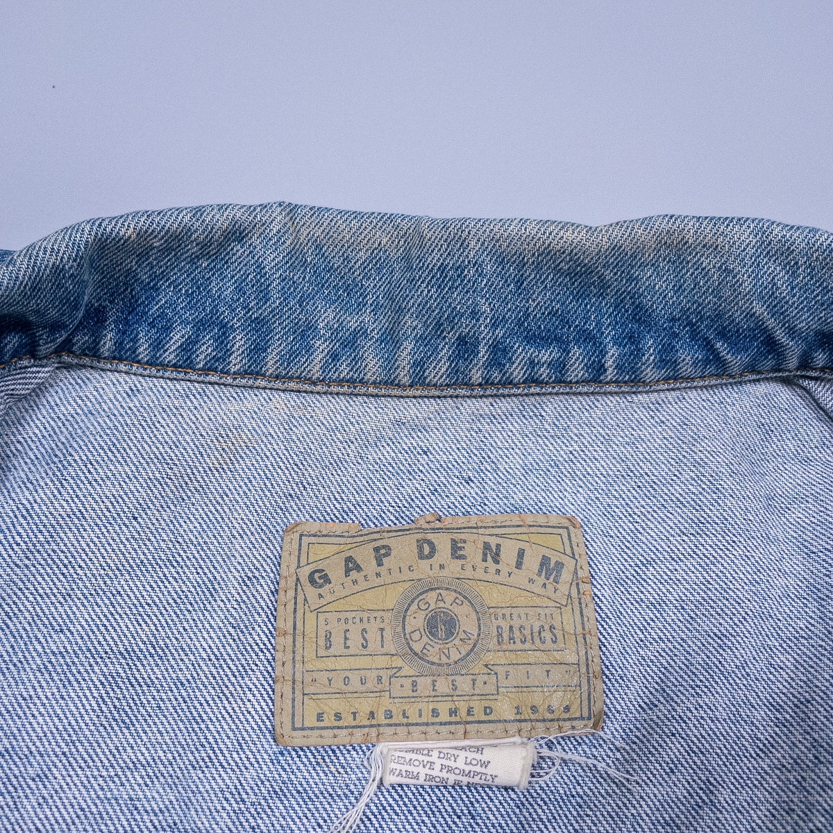 [メンズL] 90年代 GAP/ギャップ Gジャン・デニムジャケット オールドギャップ ピンバッジ付き