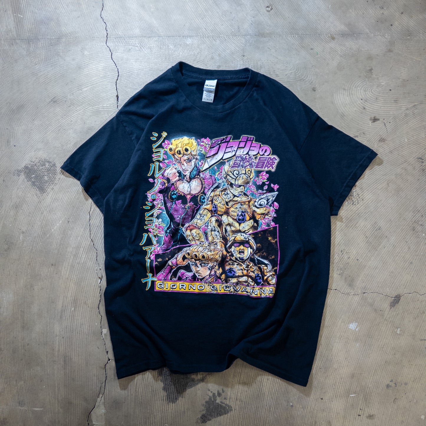 [メンズM] 00年代 GILDAN/ギルダン Tシャツ アニメT ジョジョの奇妙な冒険 キャラＴ