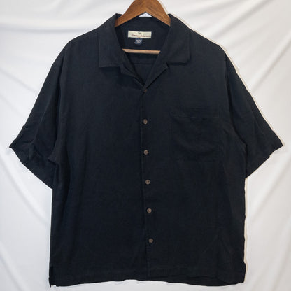 半袖シャツ L ブラック シルク素材 Tommy Bahama/トミーバハマ
