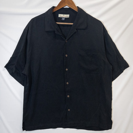 半袖シャツ L ブラック シルク素材 Tommy Bahama/トミーバハマ