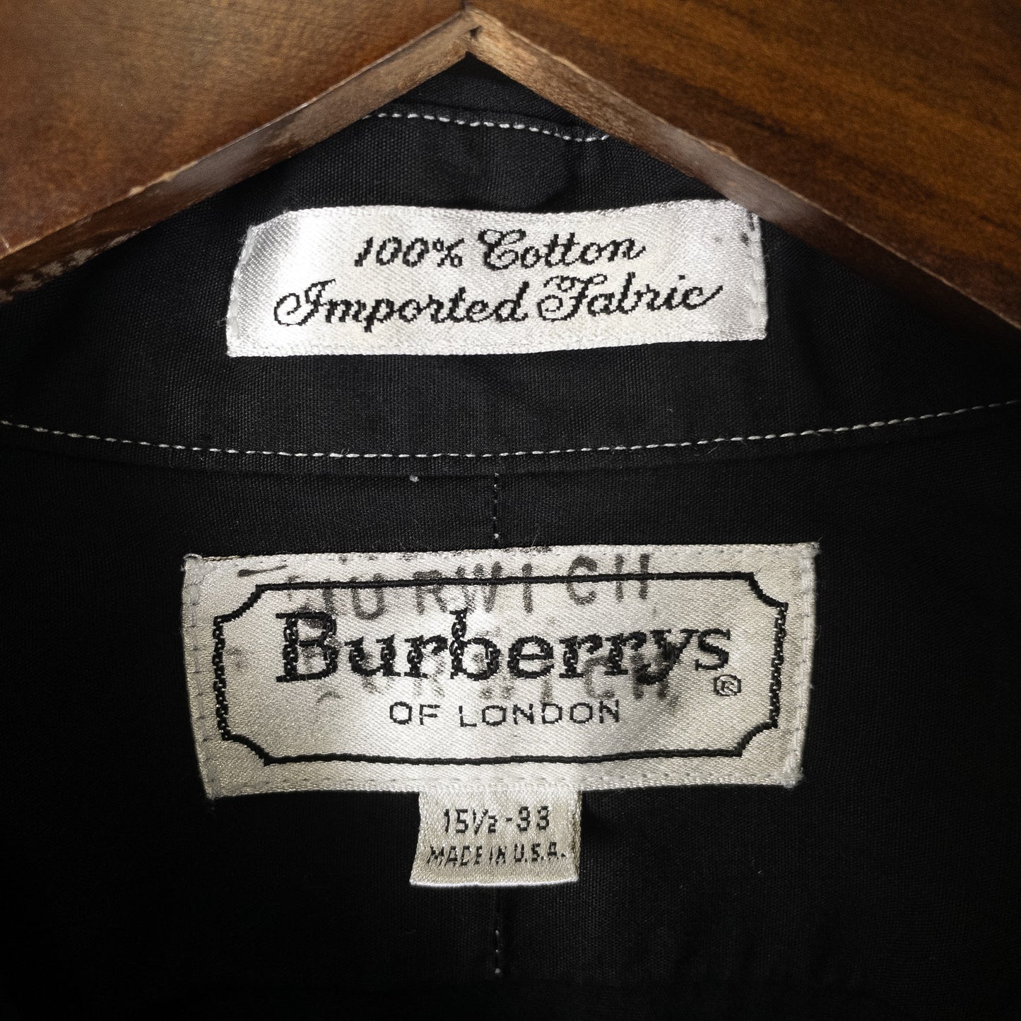 [メンズL] 90年代 Burberrys OF LONDON/バーバリーズ ドレスシャツ・ビジネスシャツ 黒染め