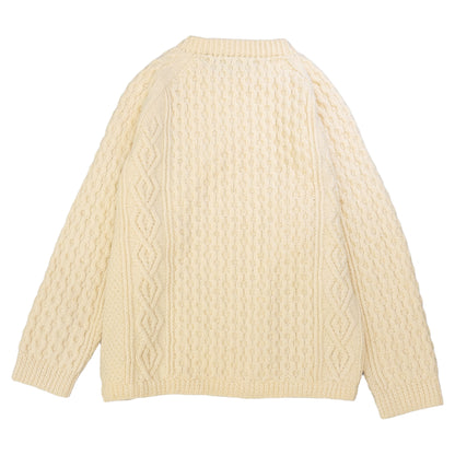 [メンズXL] irish Handknit Gansey ニット セーター ヴィンテージ ハンドニット ケーブルニット