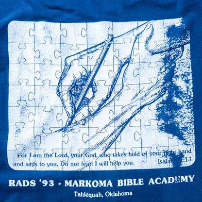 [メンズL] 90年代 Fruit of the Loom/フルーツオブザルーム Tシャツ Markoma Bible Academy アートＴ