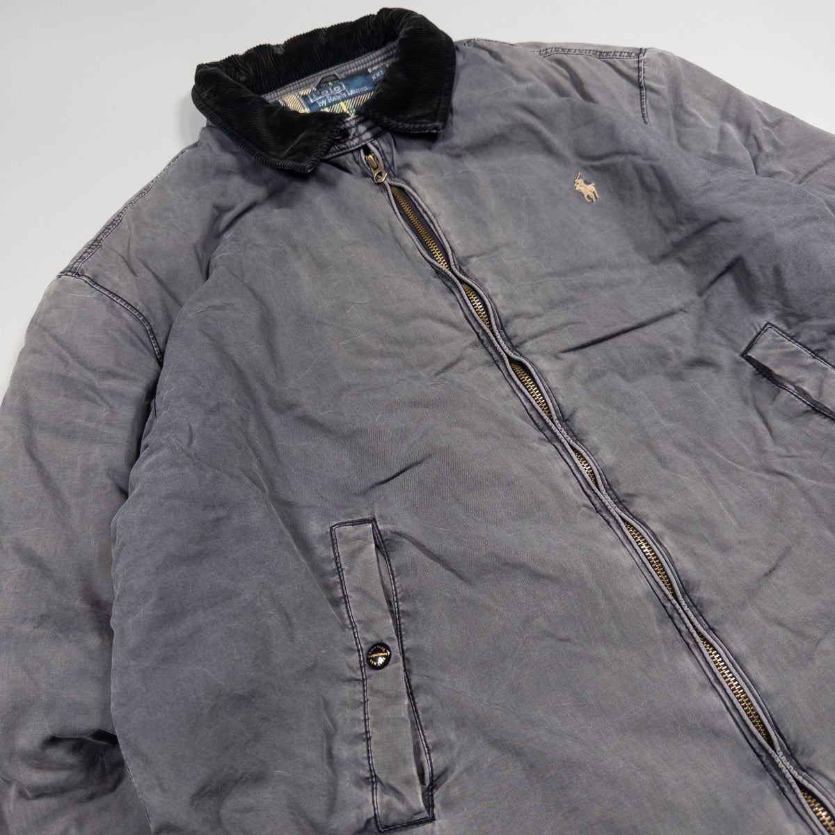 [メンズXXL] 90〜00年代 Polo by Ralph Lauren/ポロバイラルフローレン スイングトップ 襟コーデュロイ スポーツジャケット
