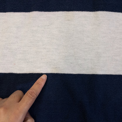 [メンズXL] 90年代 Dehen/デーヘン 長袖Tシャツ ラガーシャツ ボーダー