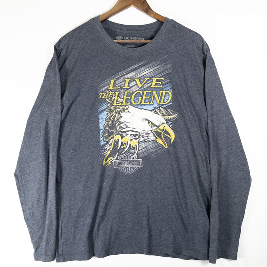 [メンズL] 00年代 Harley-Davidson/ハーレーダビッドソン 長袖Tシャツ ロンT