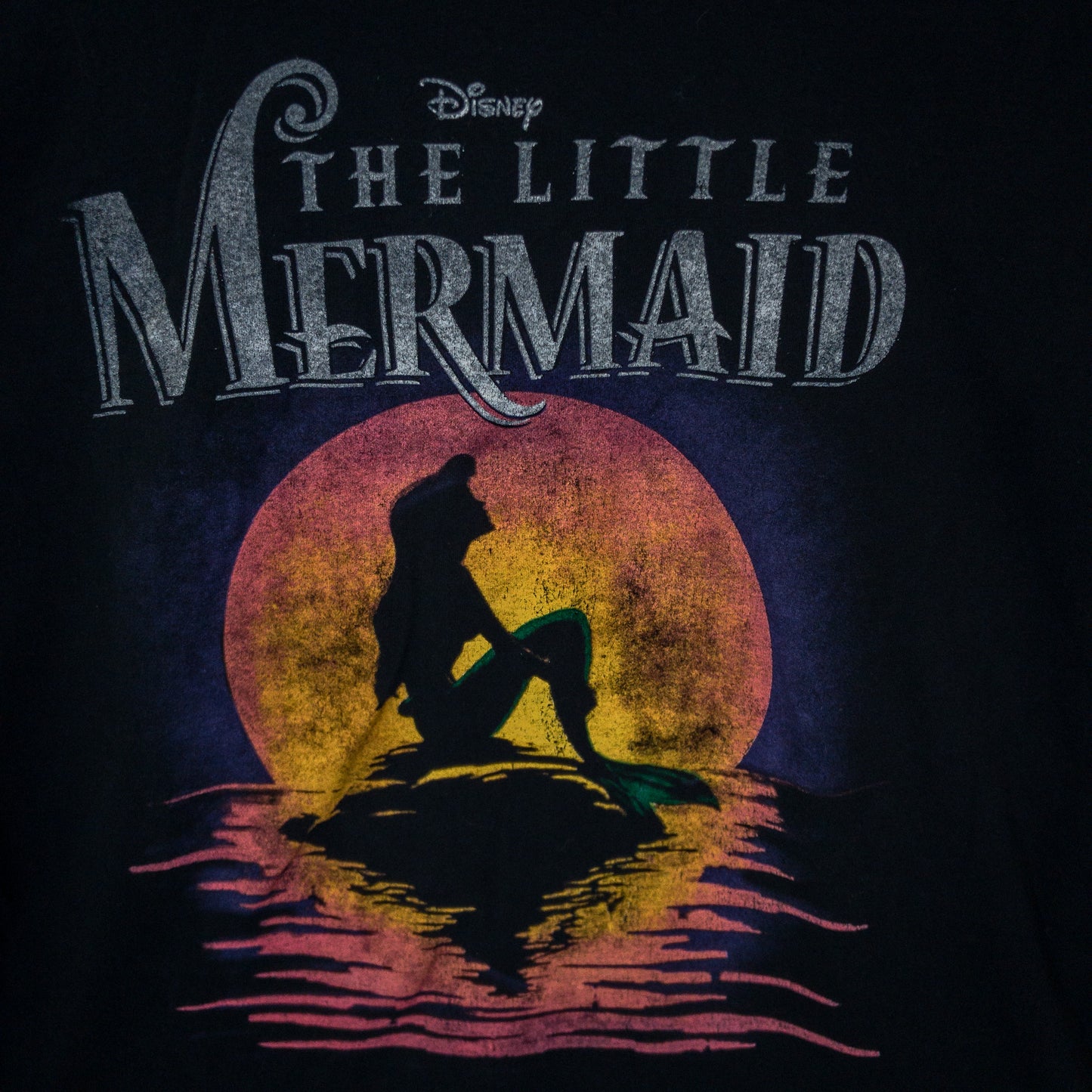 リトルマーメイド Tシャツ L ブラック ロゴプリント Disney/ディズニー