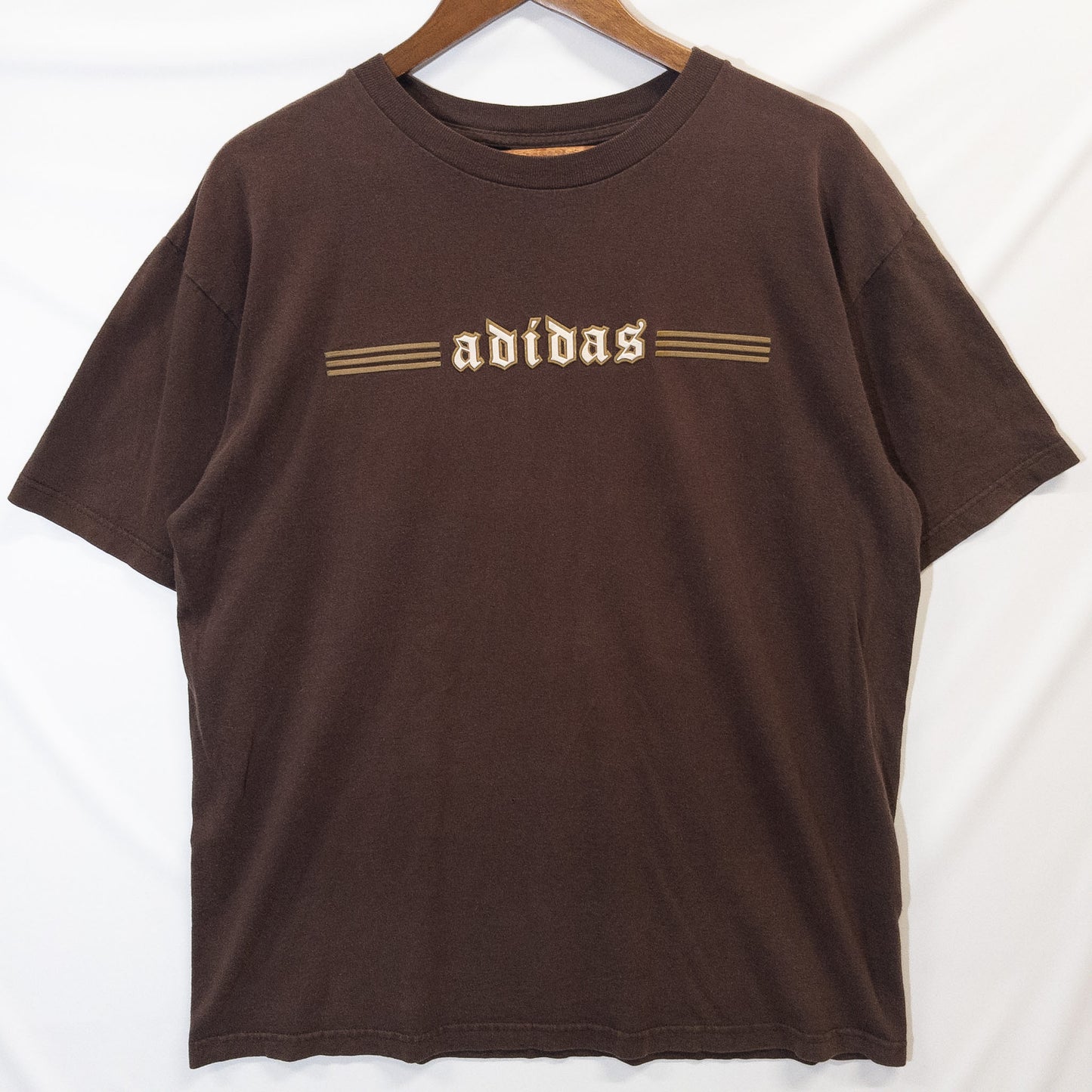 Tシャツ L ブラウン ロゴプリント adidas/アディダス