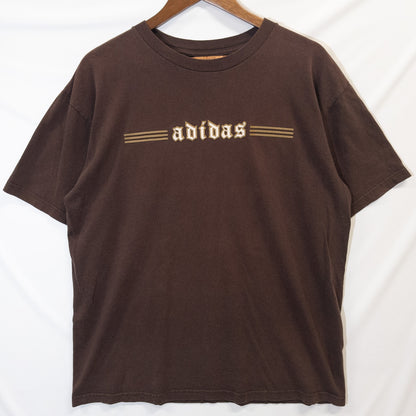 Tシャツ L ブラウン ロゴプリント adidas/アディダス