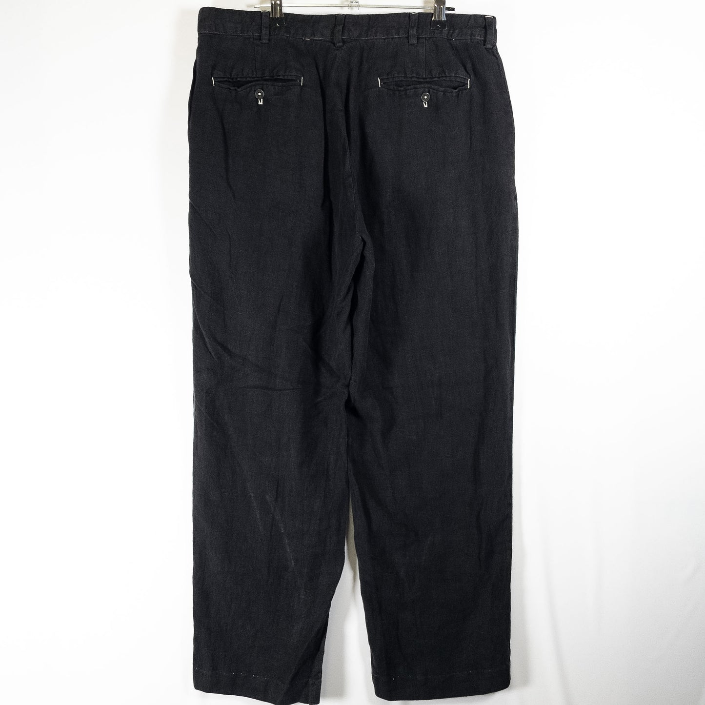 [メンズW33] 90〜00年代 Polo by Ralph Lauren/ポロバイラルフローレン スラックス リネンパンツ 黒染め