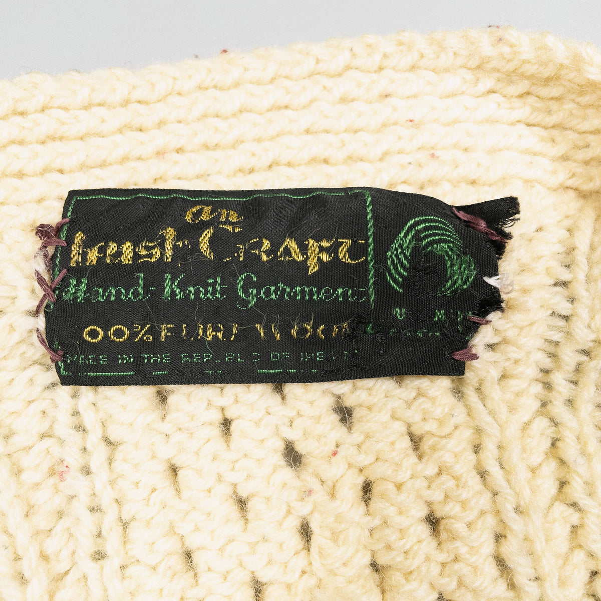 [メンズXXL] 70年代 Irish Craft/アイリッシュクラフト カーディガン ケーブル編み フィッシャーマン ハンドニット