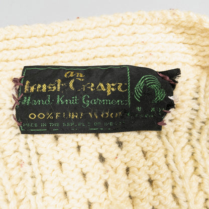 [メンズXXL] 70年代 Irish Craft/アイリッシュクラフト カーディガン ケーブル編み フィッシャーマン ハンドニット