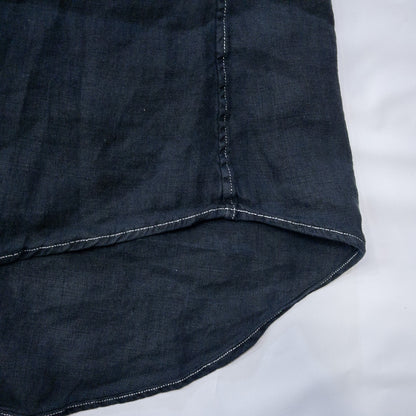 [メンズXXL] 00年代 Ralph Lauren/ラルフローレン ワイシャツ CUSTOM FIT リネンシャツ 黒染め