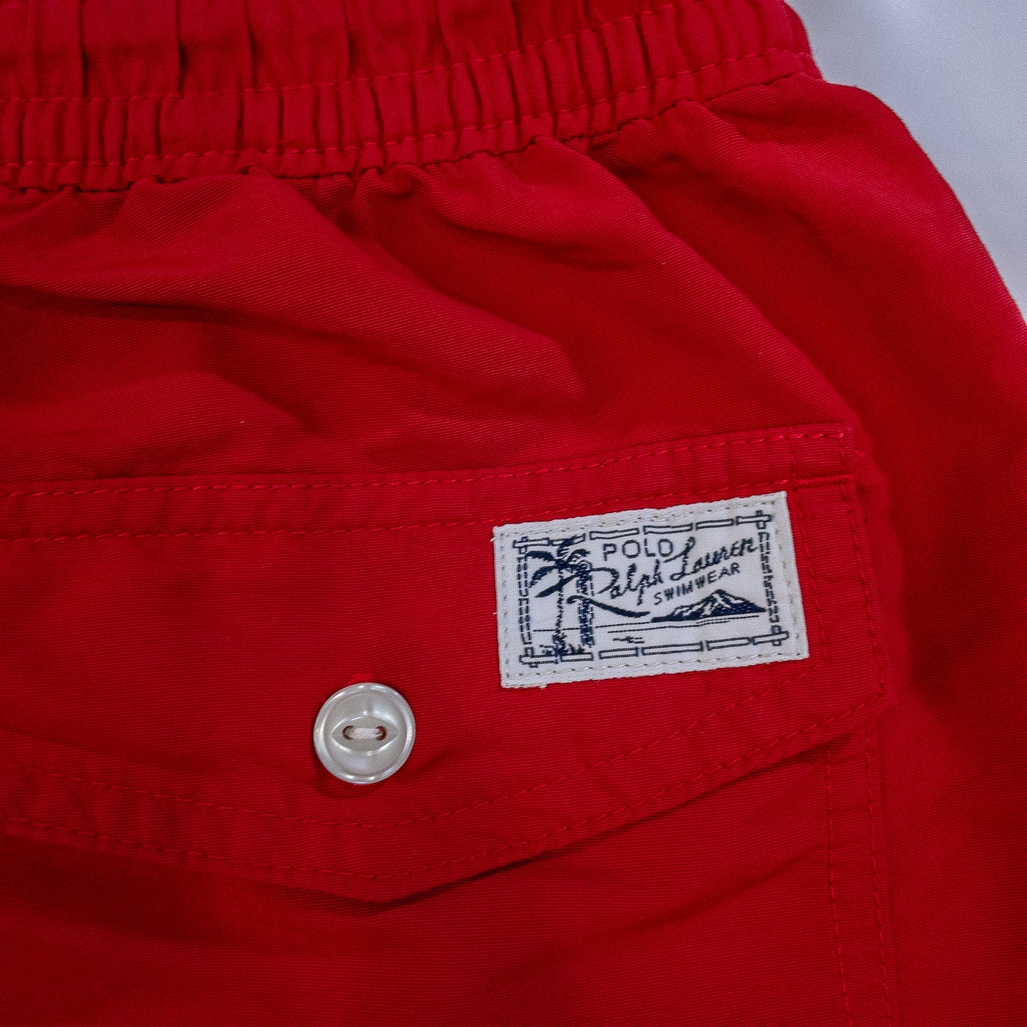 ナイロンショーツ L レッド 刺繍ロゴ Ralph Lauren/ラルフローレン
