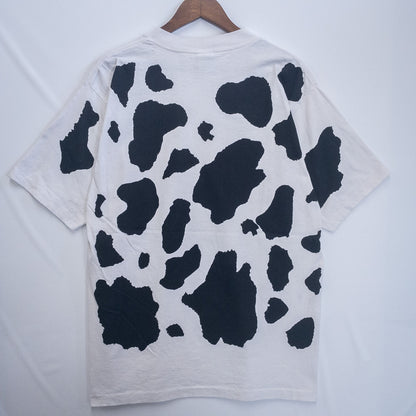 [メンズXL] 90年代 Tシャツ 企業T Braum's ブラムス 牛柄プリント