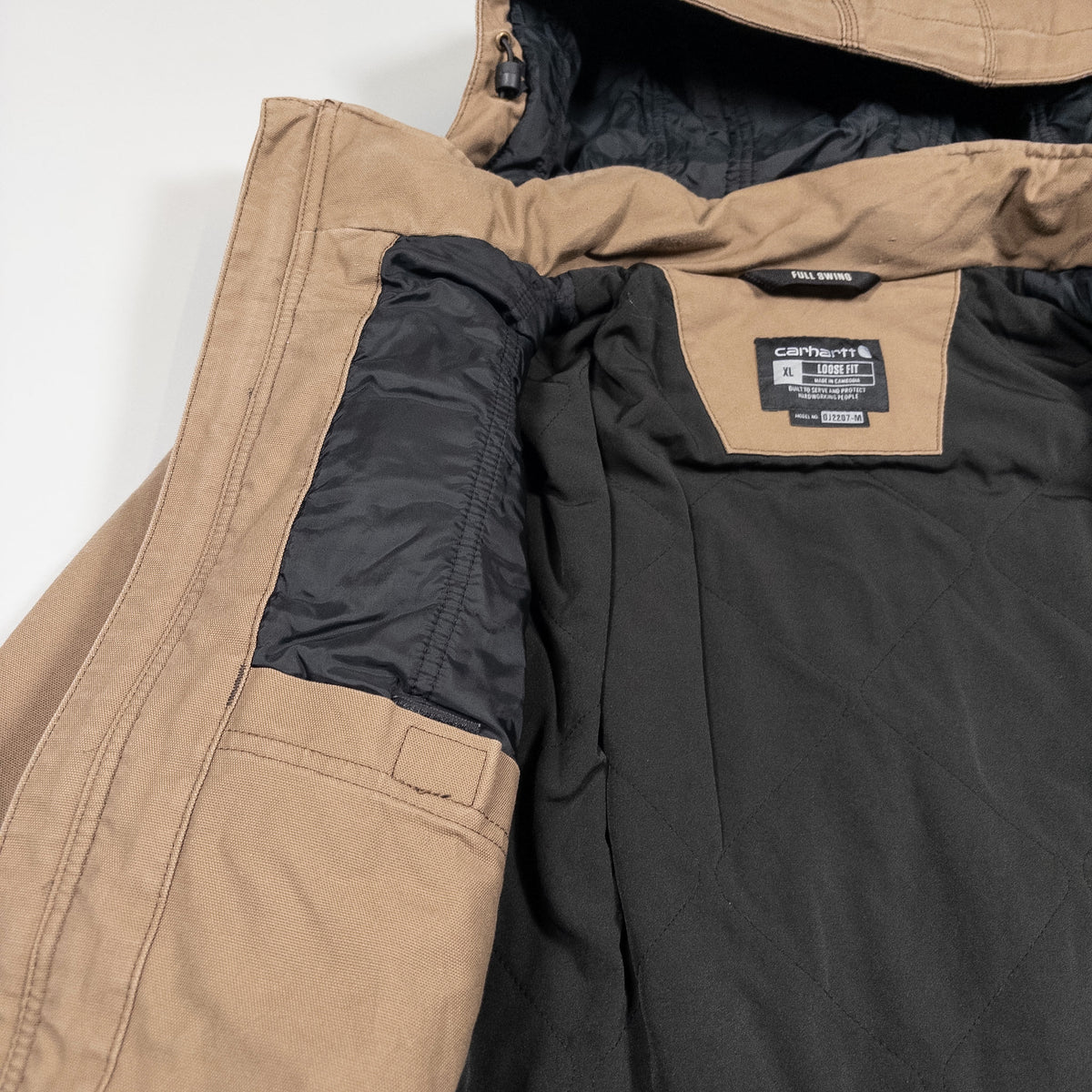 [メンズXXL] 00年代 Carhartt/カーハート フルスイング 中綿 フードジャケット