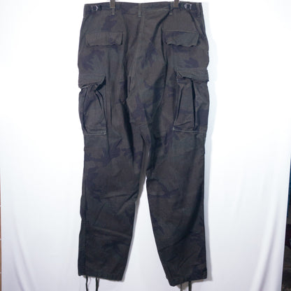 [メンズW37] 00年代 ワークパンツ BDU ミリタリーパンツ 黒染め